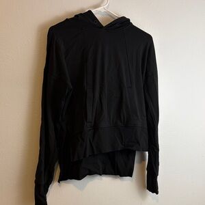 Woman’s Athletic Black Hooded Sweatshirt